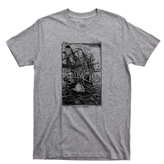 Kraken Giant Octopus T Shirt Pirate Phantom Ghost Ship Davy Jones Shipwrecks Tee