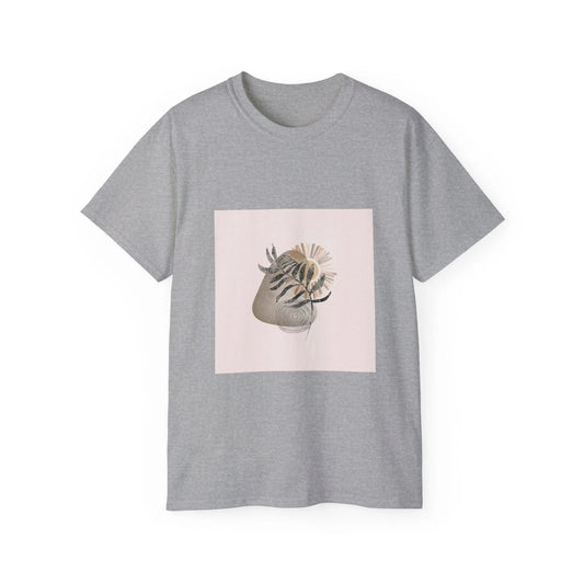 Leaves Sun Boho Art Style Nature Painting | Custom Graphic T-Shirt