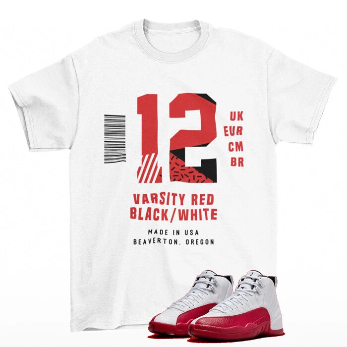Box Label Cherry Shirt White to Match Jordan 12 Retro Cherry CT8013-116