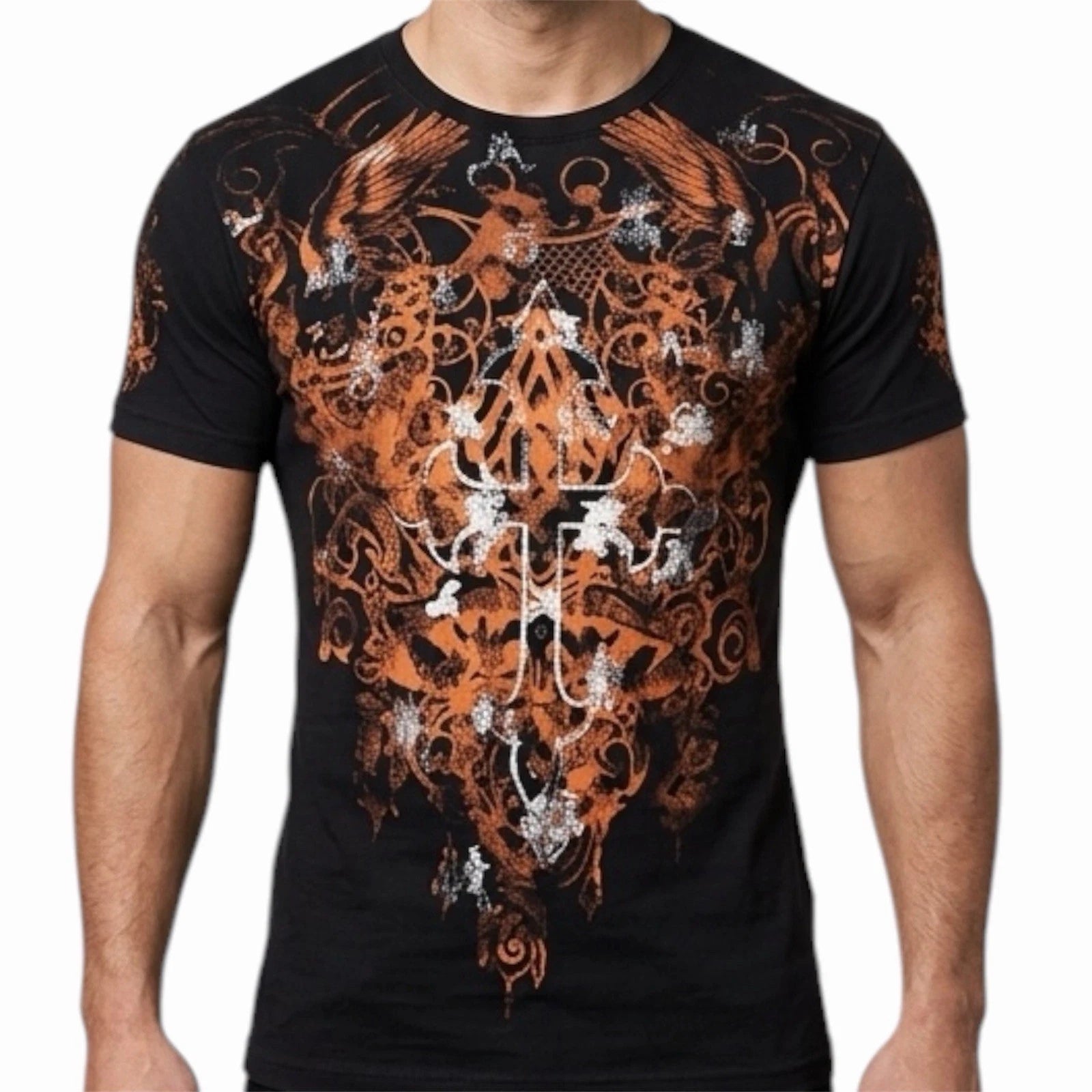 ARCHAIC by AFFLICTION Black THROWBACK Short Sleeve Slim Fit Y2K T-shirt NWT
