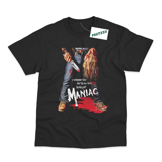Retro Movie Poster Inspired By Maniac DTG Printed T-Shirt