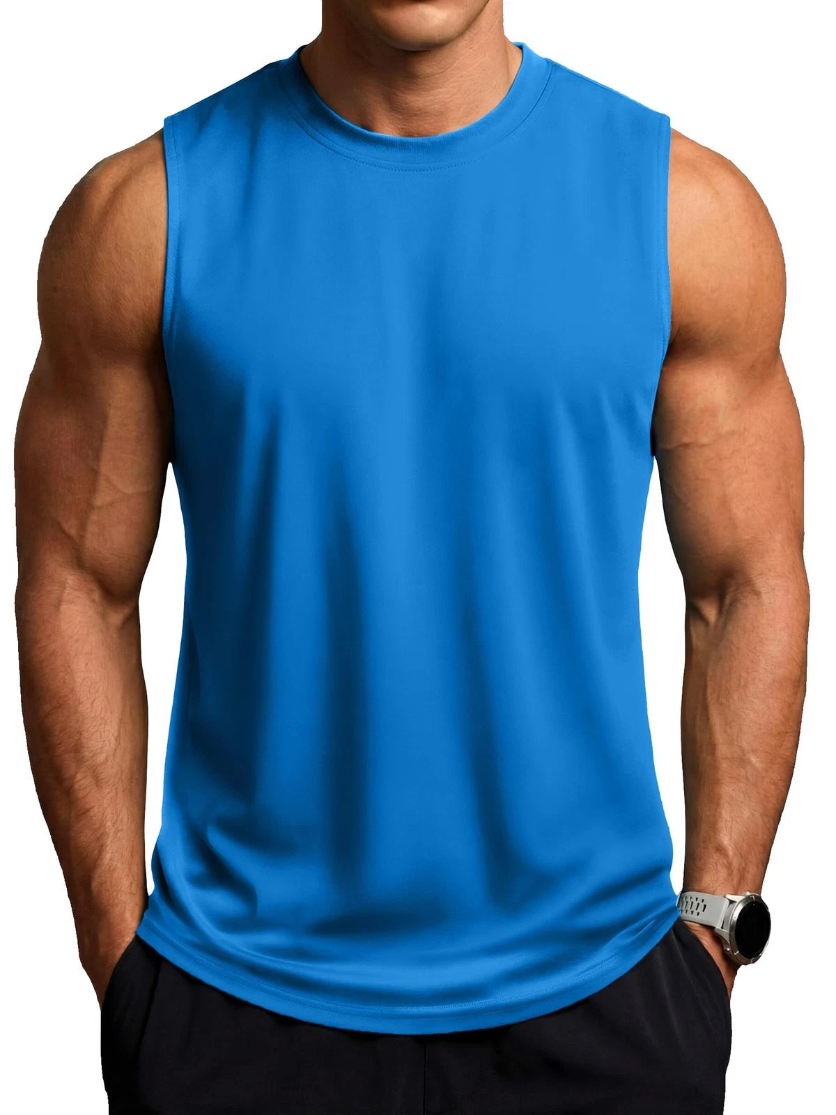 Men's Sleeveless Shirts Quick Dry Tank Tops UPF 50+ Workout Gym Muscle Shirts...