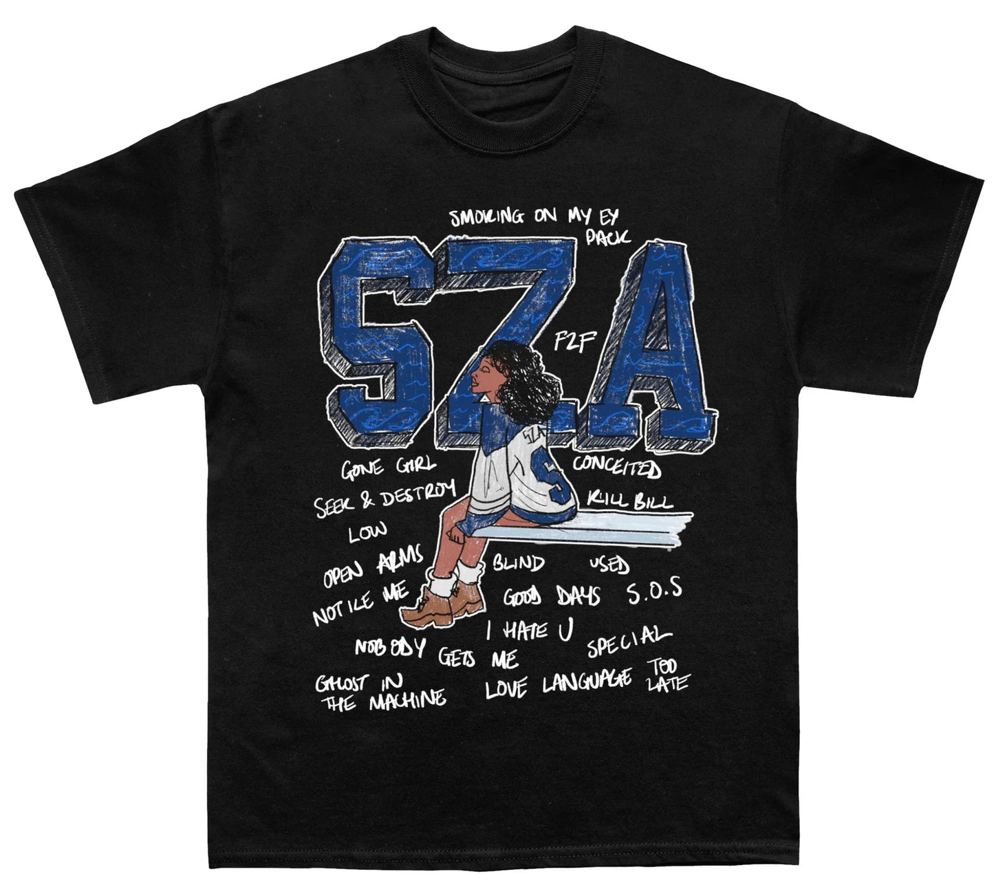 SZA Graphic T Shirt Y2K R&B Music Artist Tee Streetwear Cotton Unisex S-3XL
