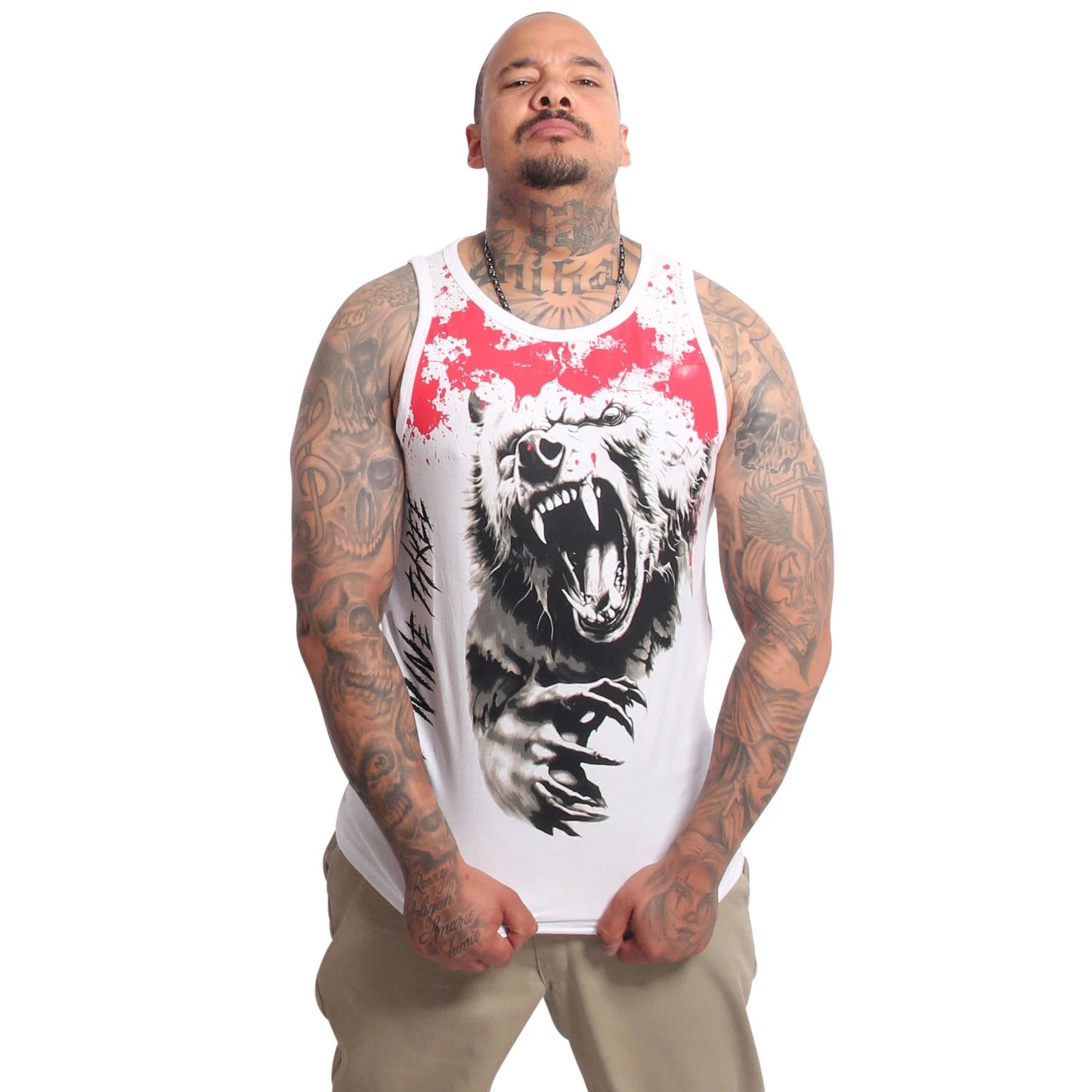 New Yakuza Men's Creepy Slim Tank Top Shirt - White