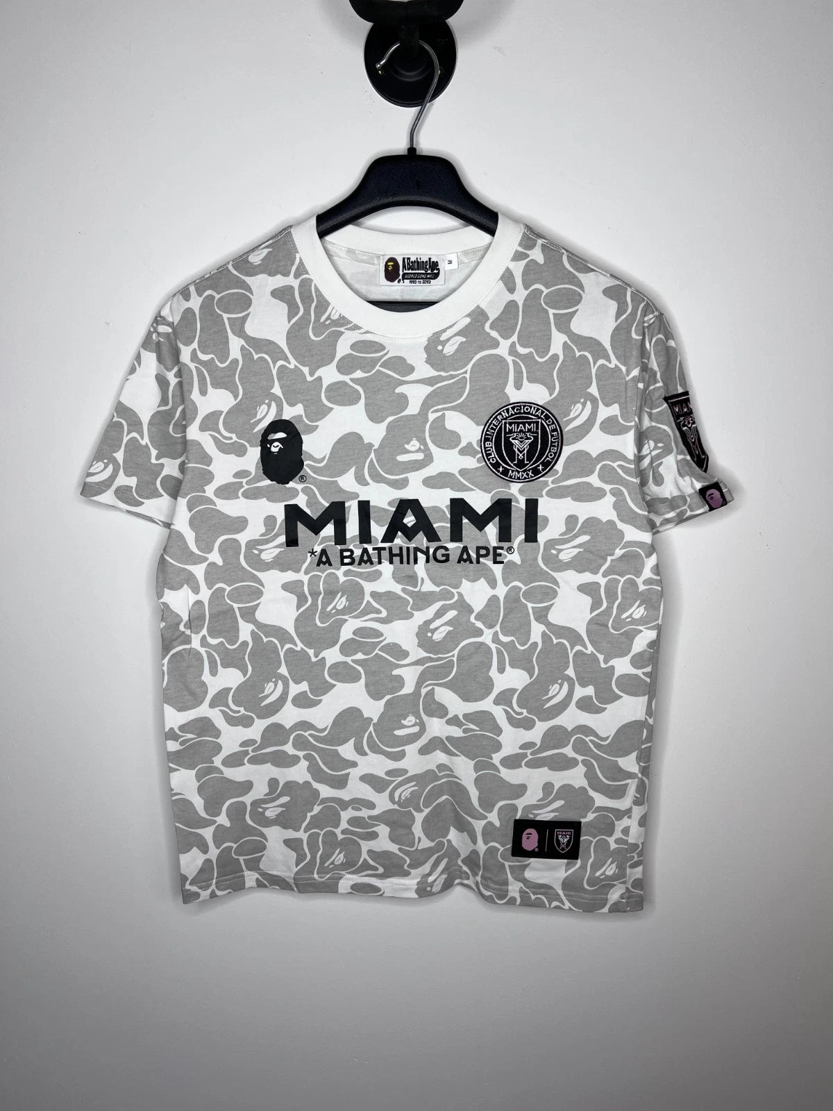 BAPE X INTER MIAMI CAMO SHIRT MESSI JERSEY SOCCER SIZE M