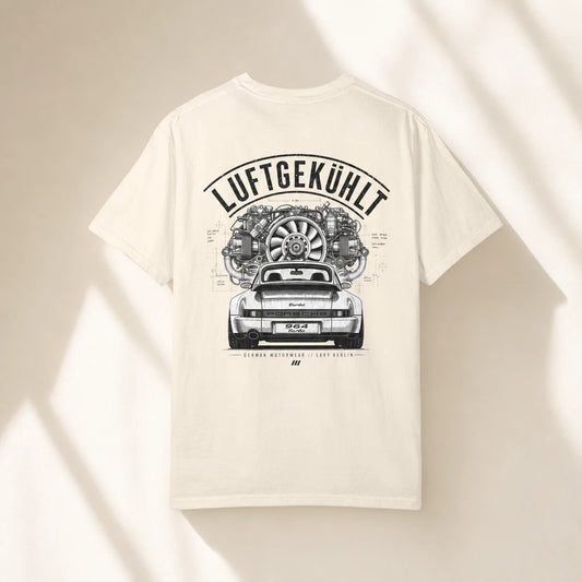 LXRY Premium Heavy Cotton T-Shirt - Porsche 964 Turbo "Luftgekühlt" Edition