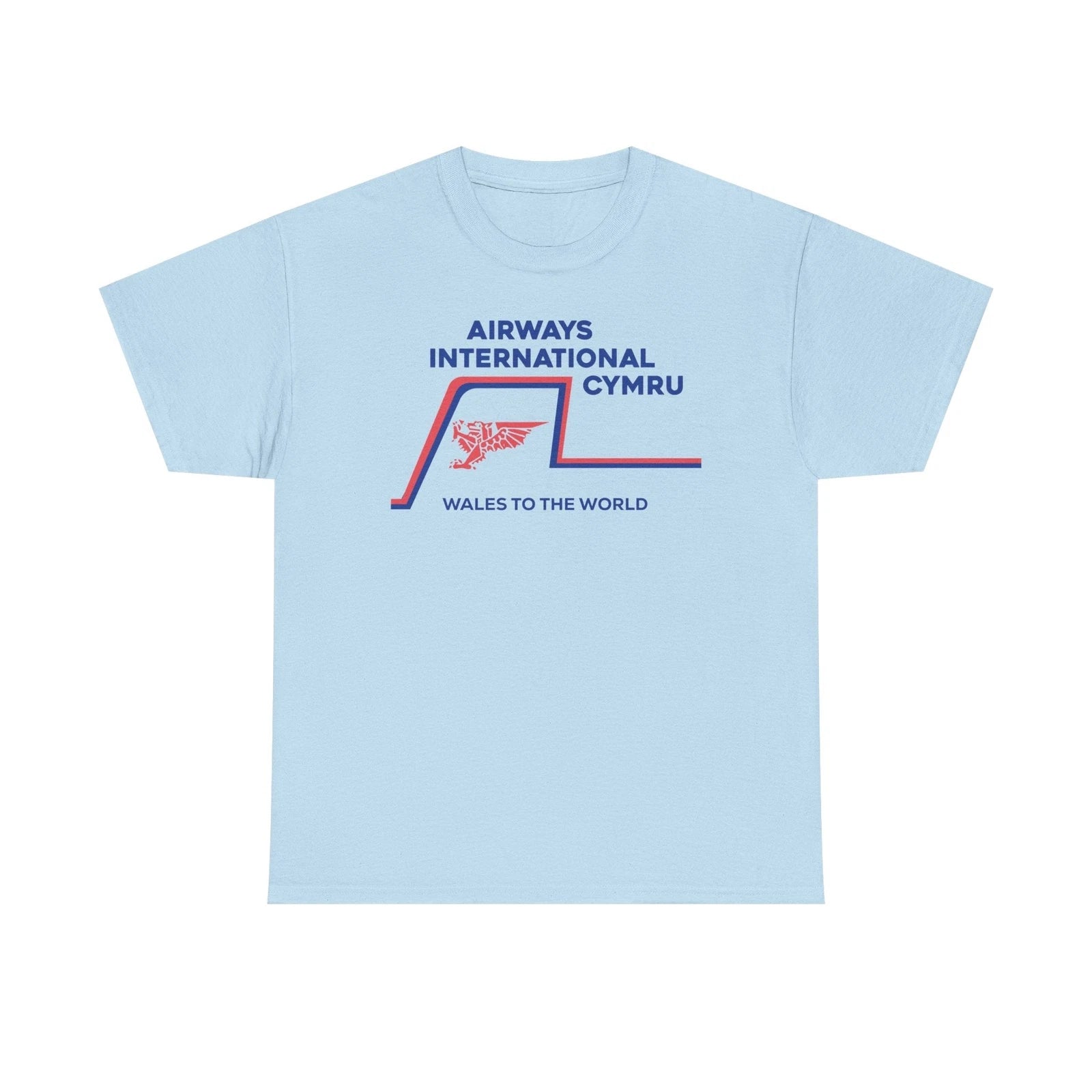 Airways International Cymru Wales To The World Vintage Airline Logo T-shirt