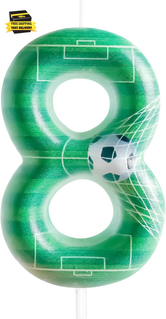 Soccer Birthday Candle Number 8 Candle Soccer Football Cake Decoration Happy Bir