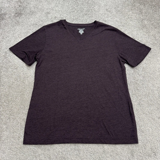 Banana Republic Premium Wash Basic V-Neck T-Shirt Mens Medium Dark Purple Tee