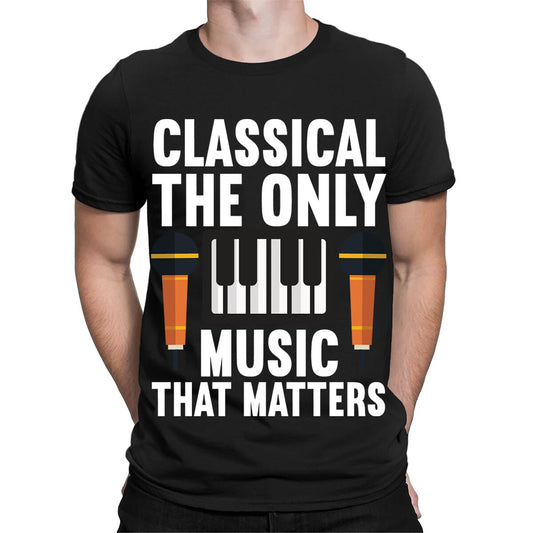 Classical The Only Music That Matters Piano Retro Vintage Mens T-Shirts #TA-89
