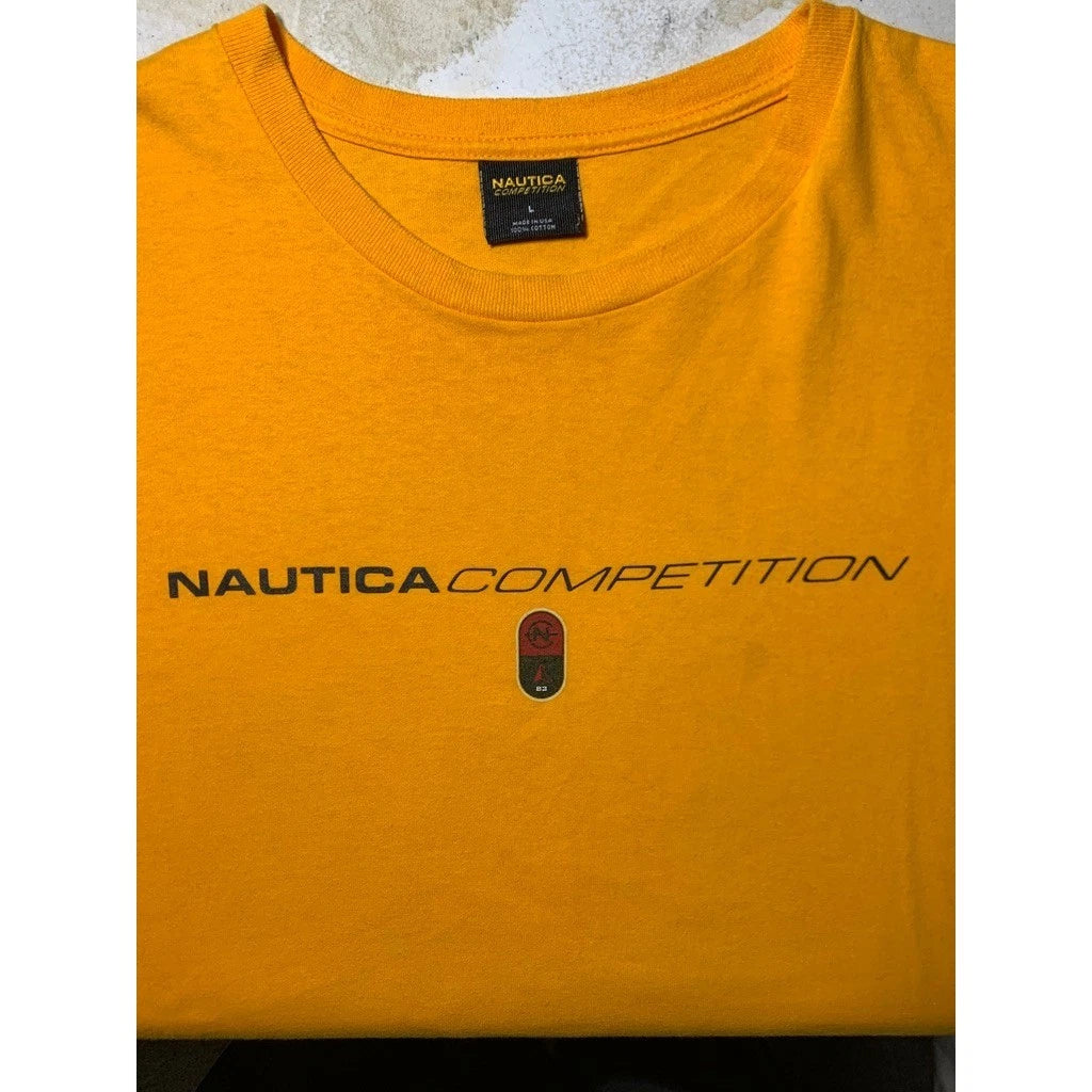 VTG Nautica Competition T Shirt Mens Large Graphic Back Print Made in USA