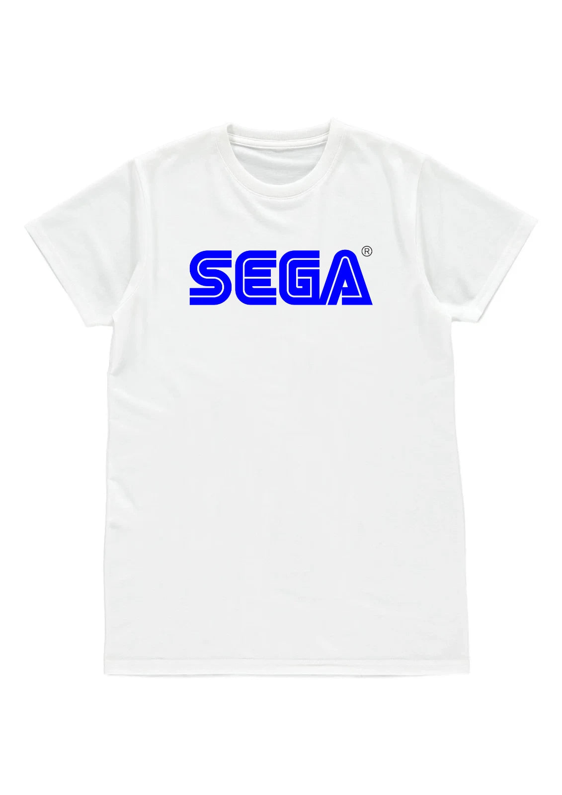 SEGA Logo T-Shirt White Blue Classic Retro Gaming Tee Short Sleeve Graphic Shirt