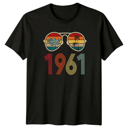 Vintage 1961 T-Shirt Retro Sunset Birthday 65th Birthday Gift For Him And Her
