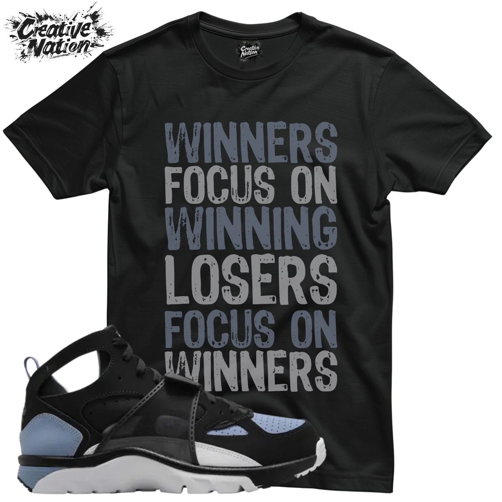 Shirt To Match Air Trainer Huarache Cool Blue Black Unisex Tee Gym Shirt