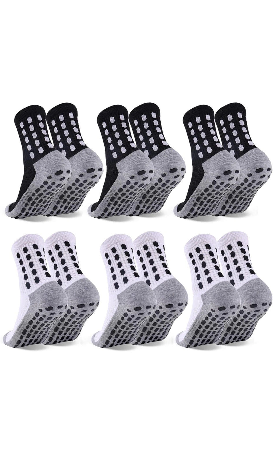 6 Pairs Boy/girls Grip Soccer Socks Cushioned Non Slip Football  Sports Size L
