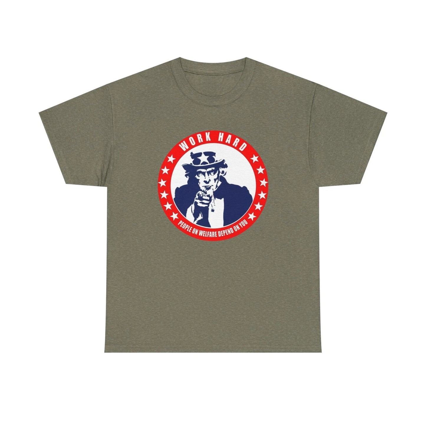 Uncle Sam Work Hard T-Shirt | Patriotic Vintage USA Graphic Freedom America