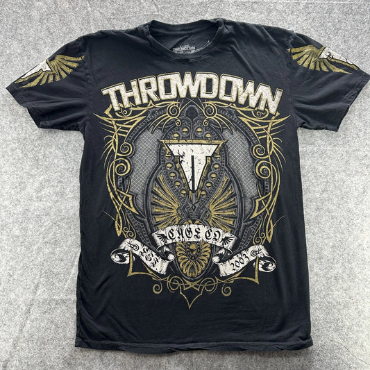Throwdown Shirt Mens XL Black Graphic Mixed Martial Arts MMA Premium Tee 2003