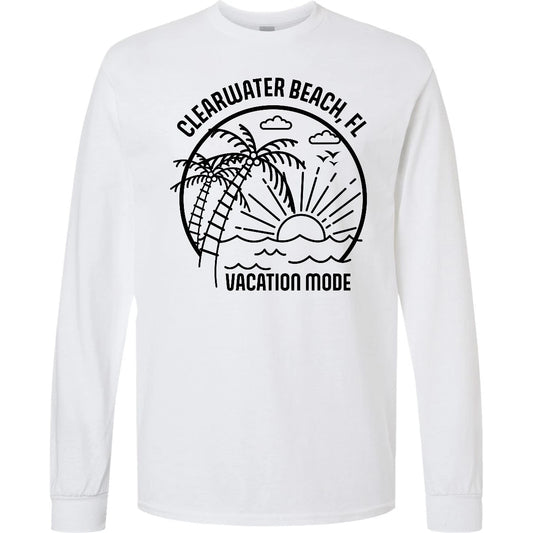 Inktastic Summer Vacation Mode Clearwater Beach Florida Long Sleeve T-Shirt Fun