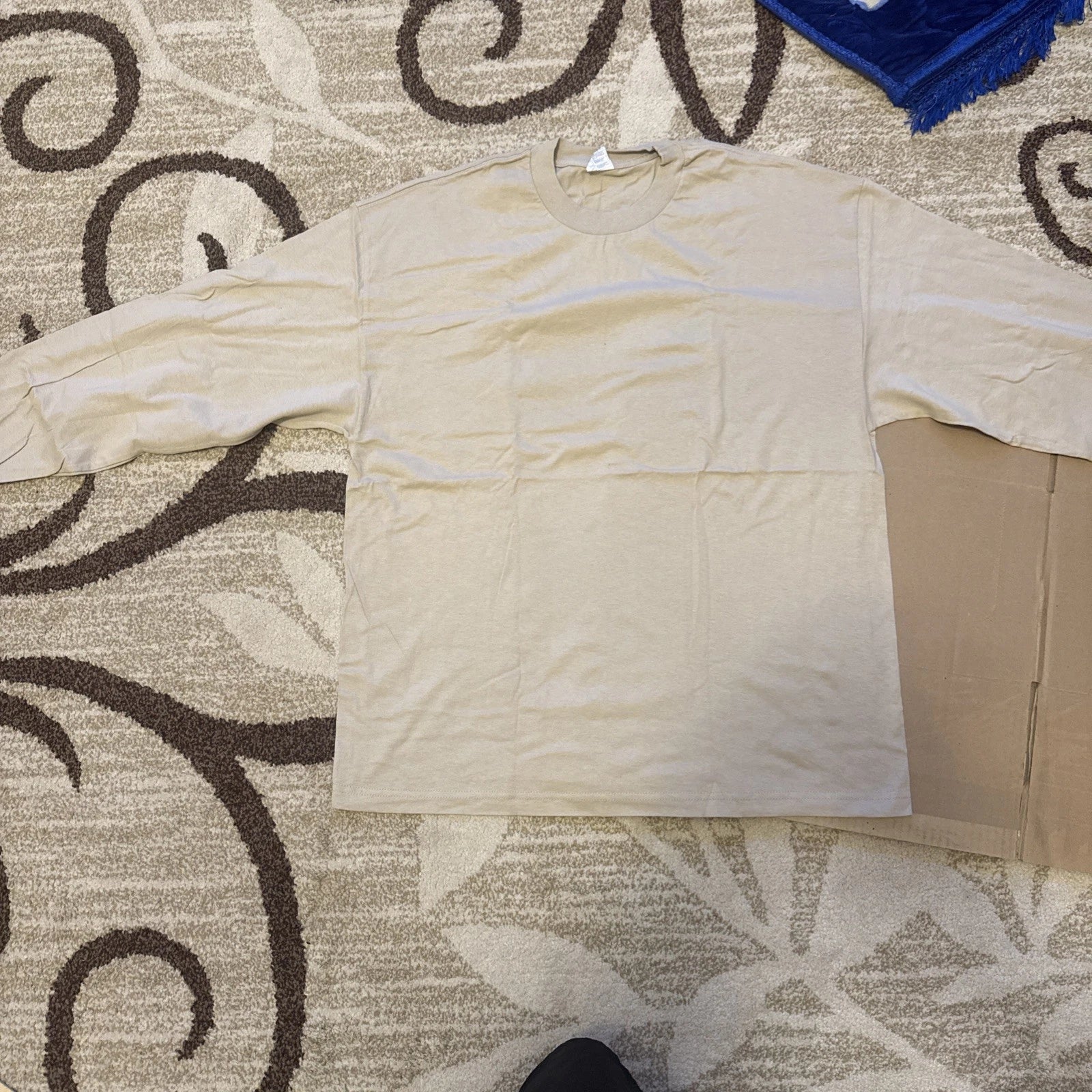 2xL Beige Style Apparel AAA TShirt1301 Men's Plain Blank Long Sleeve T Shirts