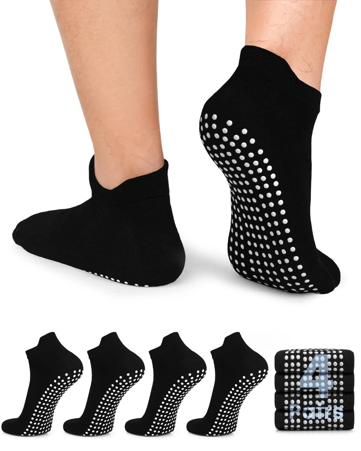 Men's Non Slip Socks with Grips - Anti Slip Socks for Soccer, Yoga, Pilates, ...