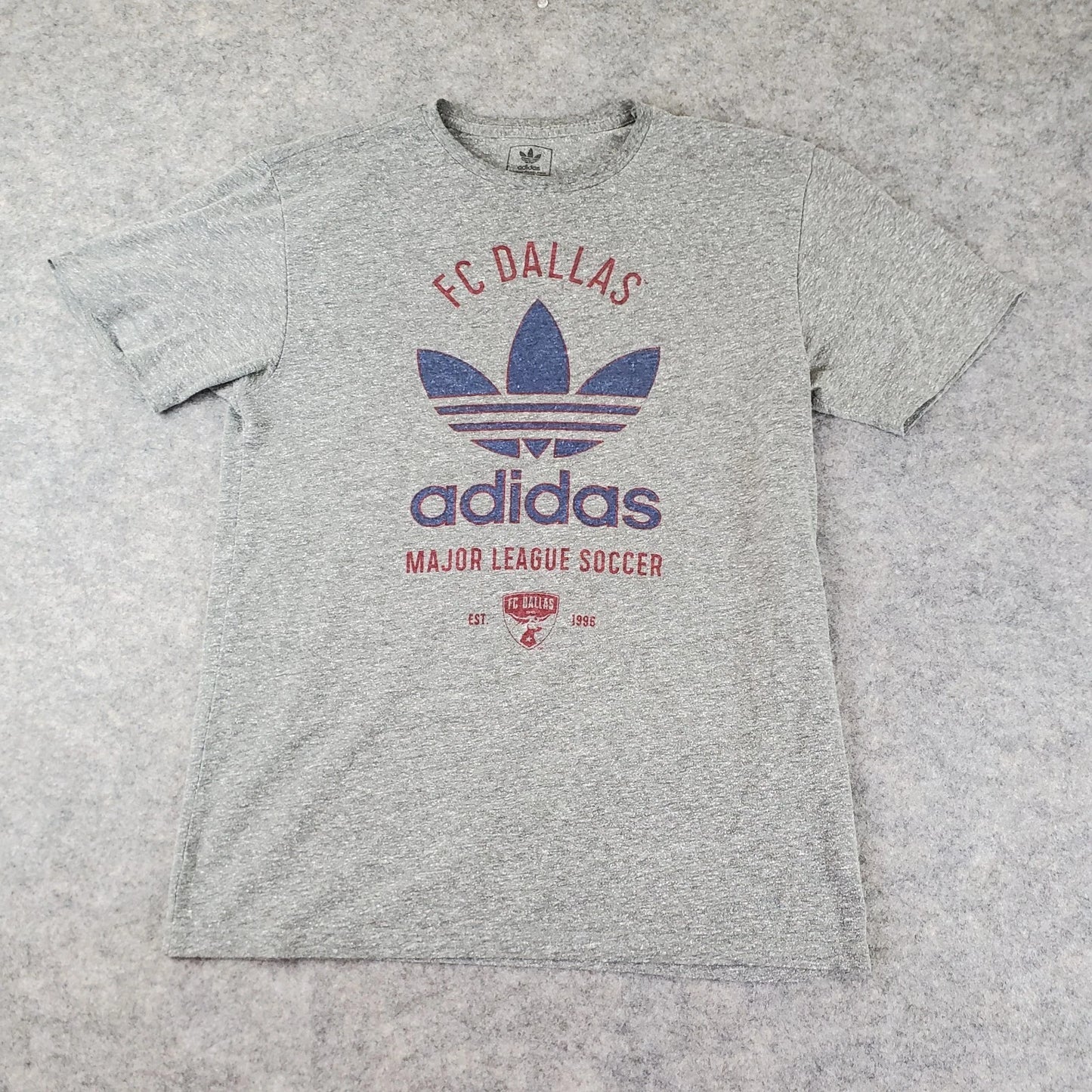 FC Dallas Shirt Mens Medium Gray Crew Neck Short Sleeve Graphic Soccer Stretch