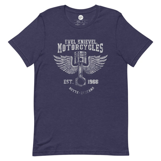 Vintage Evel Knievel® Motorcycles Tee - Men's - Heather Midnight Navy S-4XL