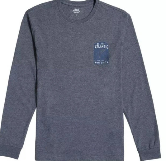 IZOD Men's Long Sleeve Saltwater Graphic T-Shirt, Carbon Heather, Medium