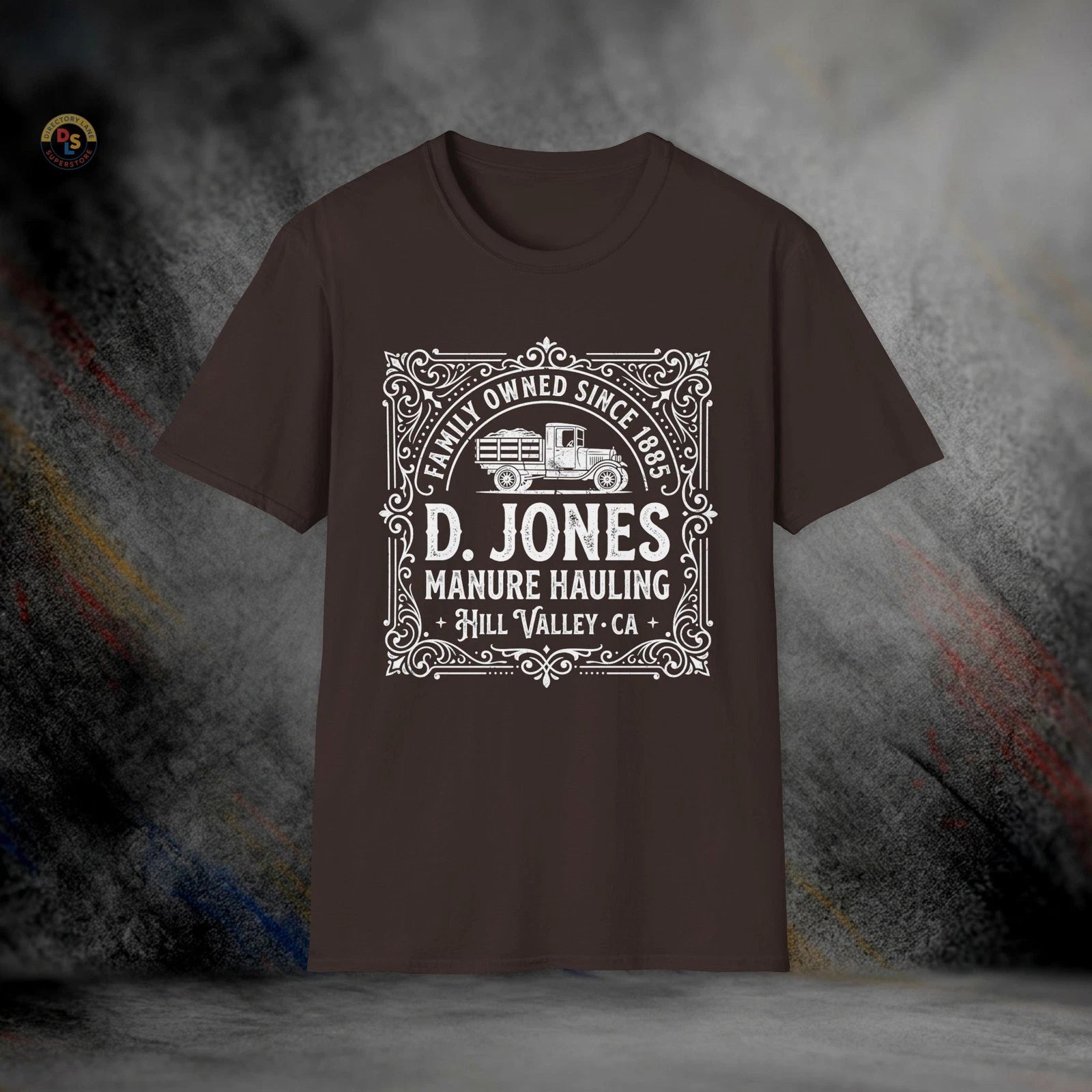 D. Jones Manure Hill Valley Back to the Future T-Shirt | Softstyle Tee