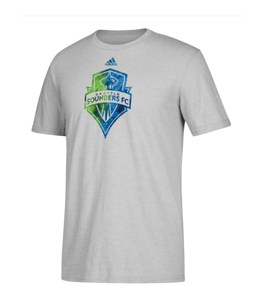 Adidas Men's MLS Seattle Sounders Soccer Club Grey Football T-Shirt - Size M