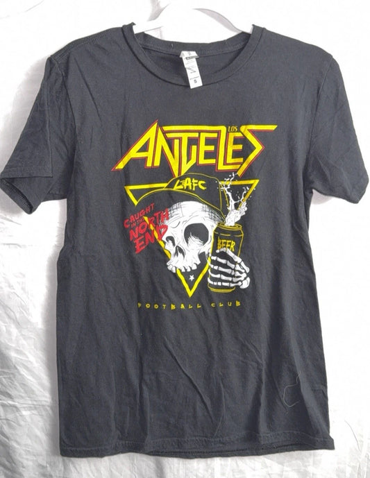 Los Angeles Football Club LAFC BLACK SKULL SHIRT PRE OWNED MENS SIZE SMALL