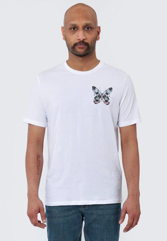 Religion T-Shirt Cotton Graphic Print Papillon White