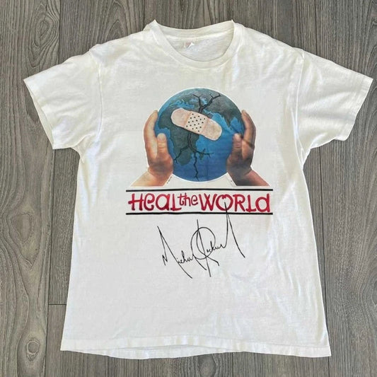 Michael Jackson Signature Heal The World T-Shirt, Michael Jackson Graphic shirt,