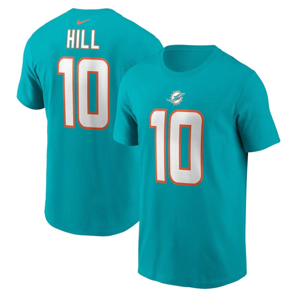 Nike Miami Dolphins Tyreek Hill #10 Player Name & Number TShirt Men’s Size L NFL