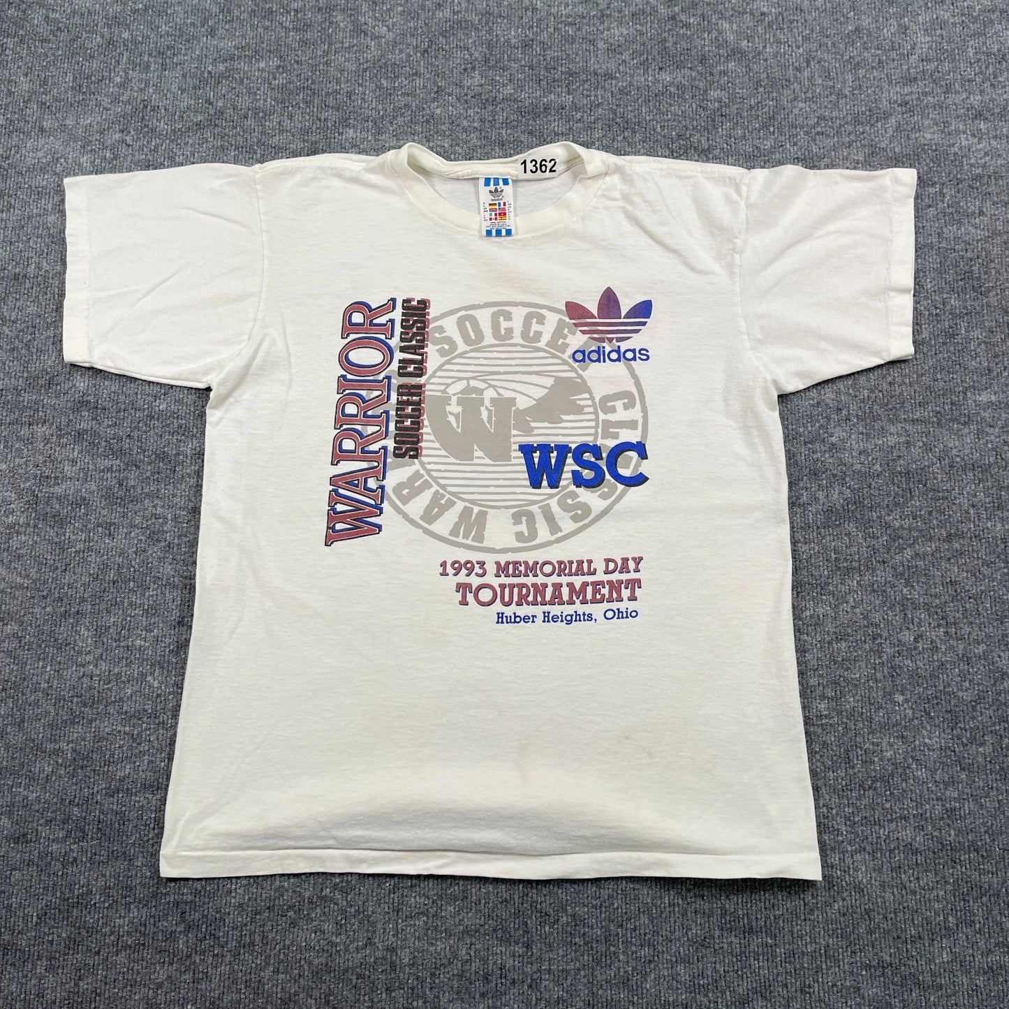 Vintage 1993 Adidas Warrior Soccer Futbol Classic Shirt S 20x24