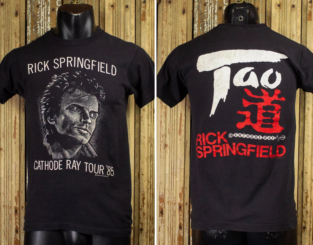 Vintage Rick Springfield Cathode Ray Concert T Shirt 1985 Black