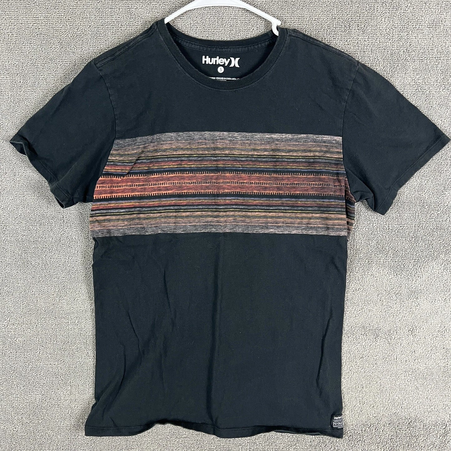 Hurley Pendleton T Shirt Mens Size Small Short Sleeve Solid Black