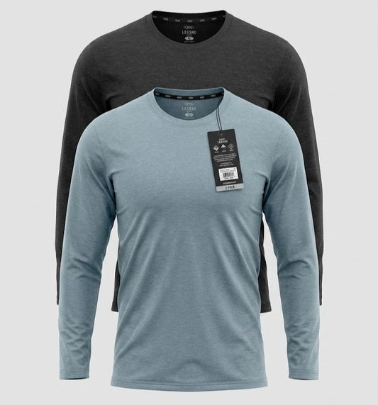 LEG3ND Men's Athletic Long Sleeve T-Shirt 2-Pack Size Medium Wicking Stretch NEW