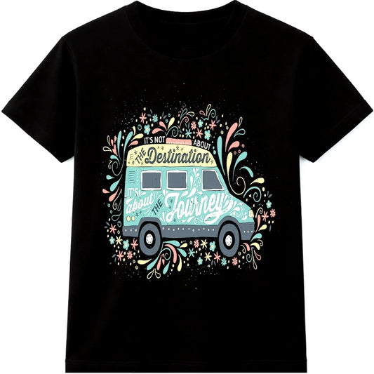 Campervan T Shirt Van Life Graphic Tee It About The Journey Road Trip Travel Top