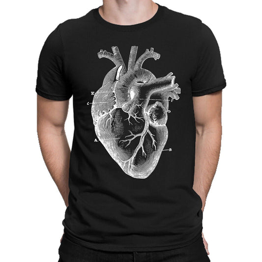 Anatomy Of a Heart Medical Science Biology Body Organs Mens T-Shirt#AL