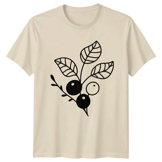 Simple Wild Berry Botanical Line T-Shirt Berry Picking Nature Christmas