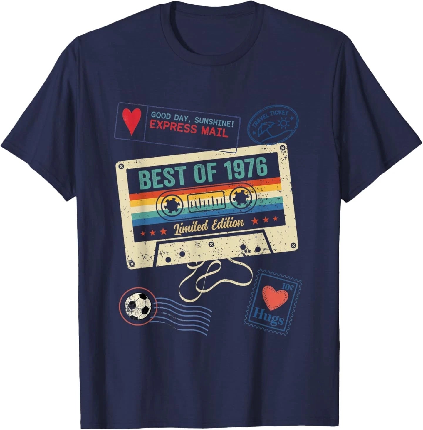 50th Birthday Celebration Vintage Soccer Fan Retro 80s T-Shirt