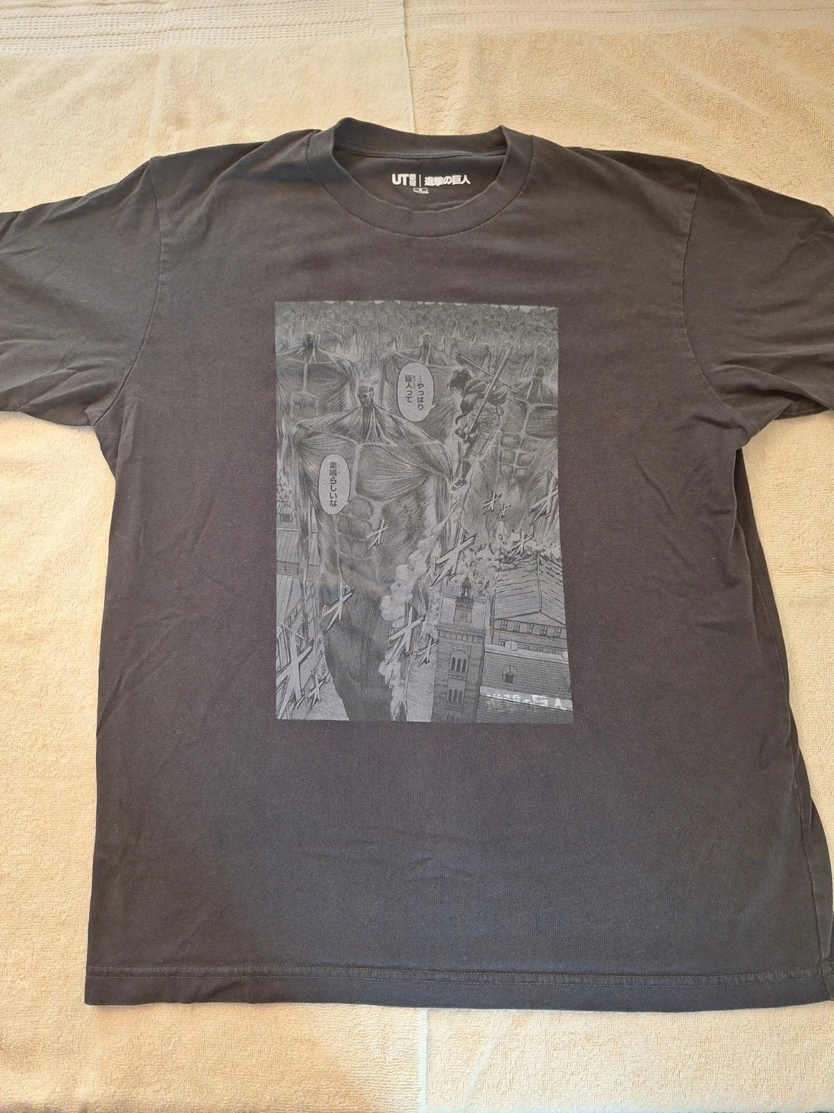 Attack On Titan T-Shirt Mens Medium Black Japanese Anime Short Sleeve