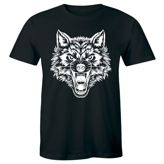Fierce Wolf Face Graphic Men's T-Shirt Wild Animal Tee