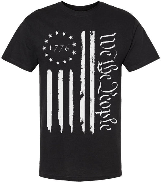 We the People 1776 USA Distressed Flag T-Shirt US Independence Day July 4th Tee