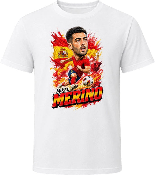 Mikel Merino Spain Soccer Caricature 2026 World Cup T Shirt