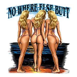 t-Shirt S to 2xl 3xl - NOWHERE else BUTT BEACH resort sexy pinup bikini  humor
