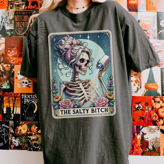 The Salty Bitch Tee | Funny Skeleton Graphic Comfort Colors® T-Shirt SM-4XL