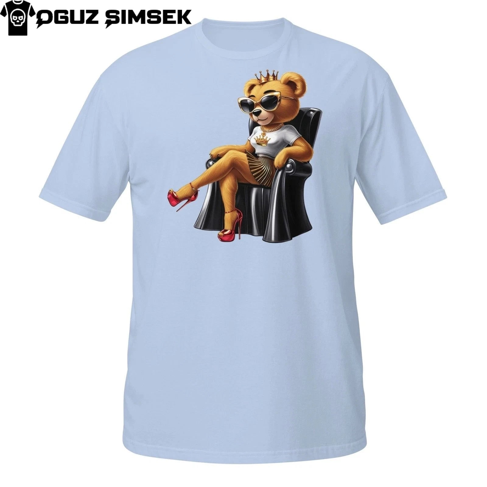Luxury Hip Hop Bear T-Shirt – Stylish Urban Queen With Crown And Heels