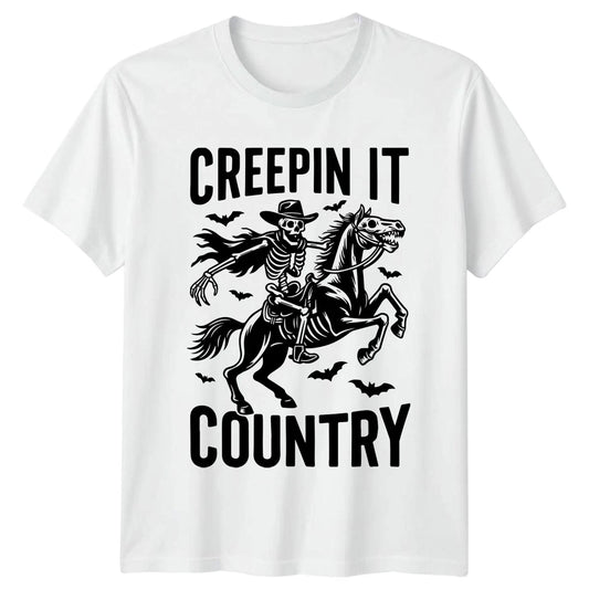 Creepin It Country T-Shirt Halloween Country Music Gift For Him And Her