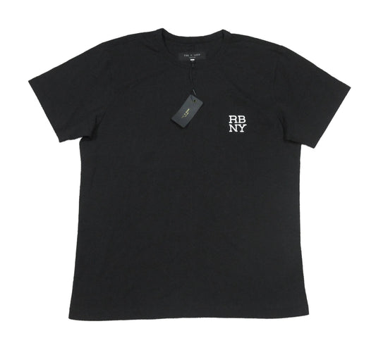 rag & bone Men's Black Monogram Logo Graphic Short Sleeve T-Shirt L